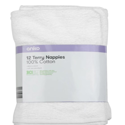 Cloth Nappies - Anko 12 Pack